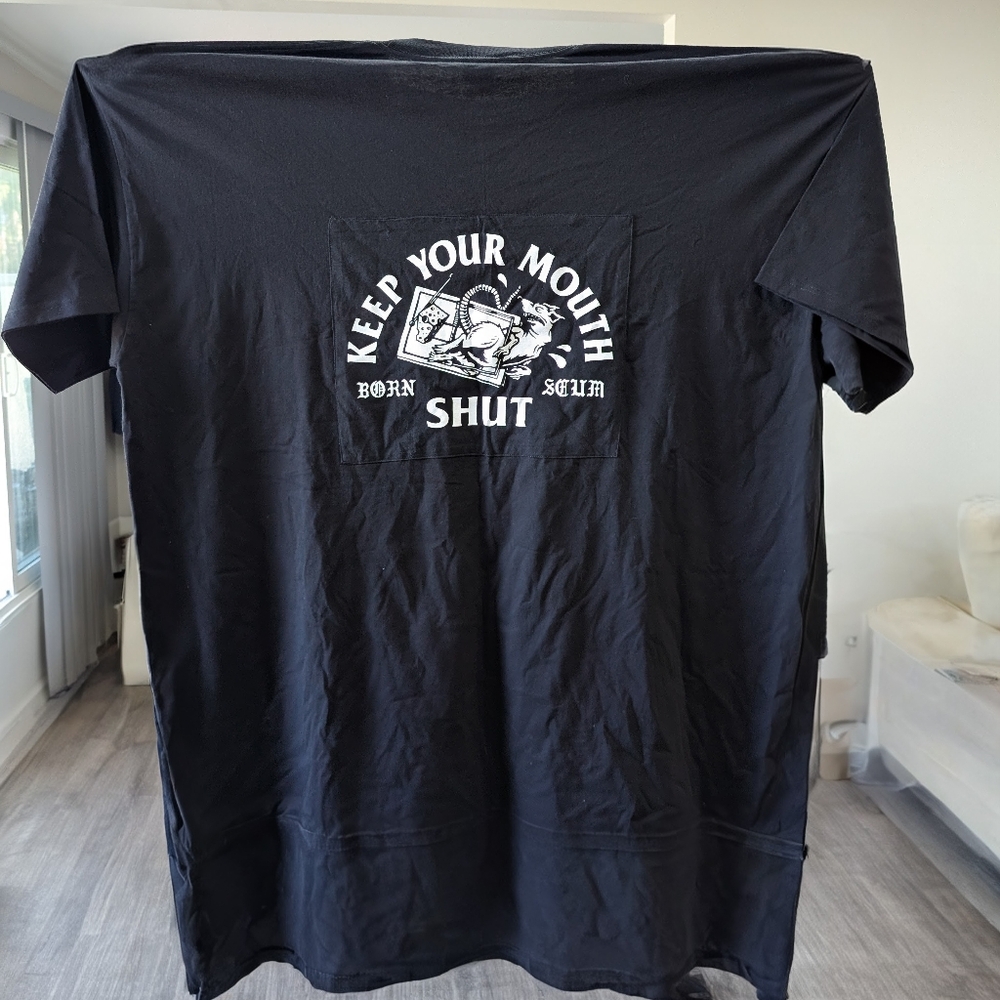 "Keep Your Mouth Shut" Born Scum Big And Tall T-shirt BNWOT - Size 10XL